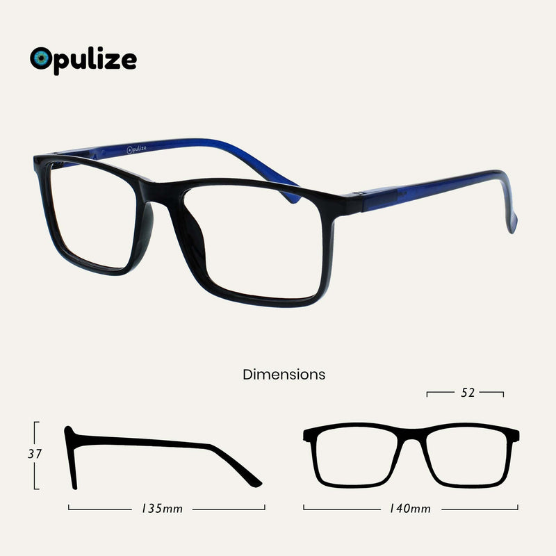 OPULIZE Ink Pack of 3 Reading Glasses Large Men Women Spring Hinges Reading Aid RRR4 Modern +2.00 Diopter Single - NewNest Australia