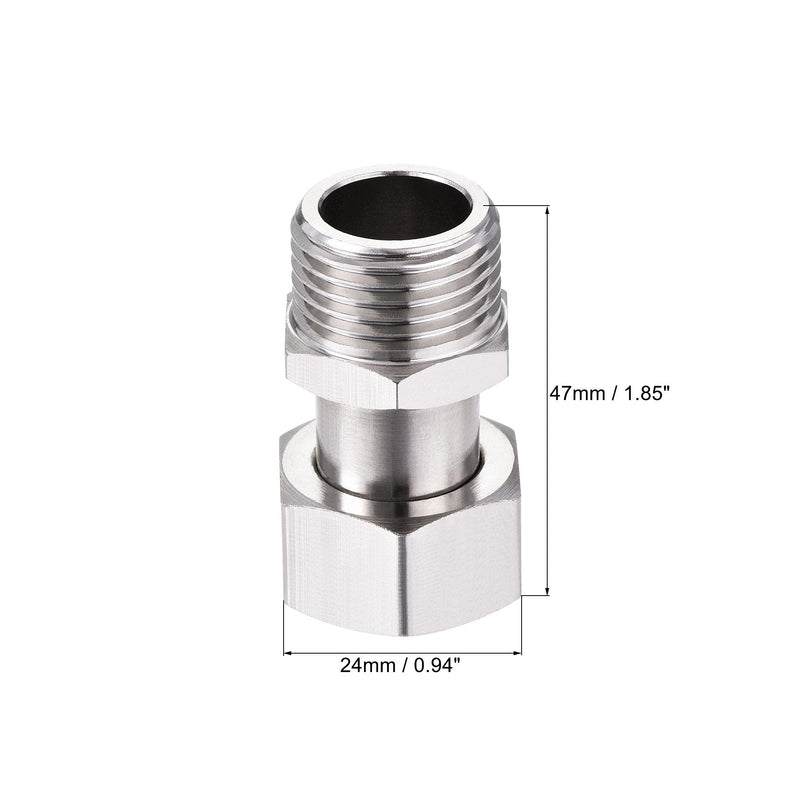 uxcell Straight G1/2 Male to Female Pipe Fitting Connector with Gasket Nickel Plated Copper 2Pcs - NewNest Australia