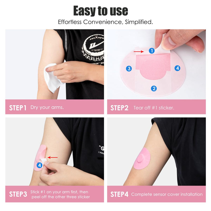 Freestyle Libre 3 Plasters, Pack Of 40 Libre 1, 2 & 3 Sensor Stickers, Waterproof And Durable Plasters For Freestyle Libre 1 & 2, Thin Film Easy To Use By Youshares (Pack Of 40, Pink) - NewNest Australia