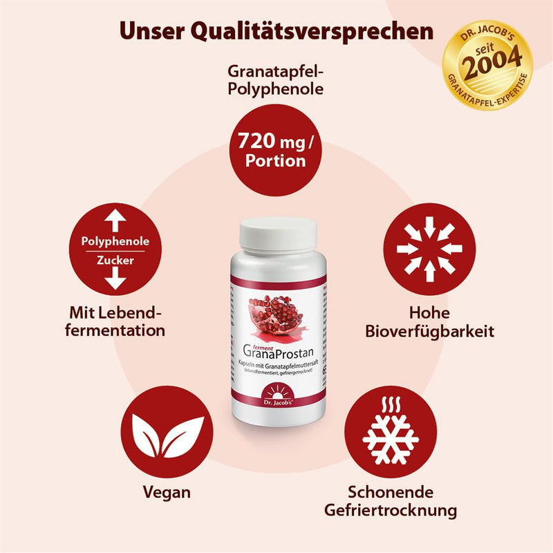 Dr. Jacob's Granaprostan Ferment 100 capsules I high bioavailability I pomegranate mother juice extract, live fermented, freeze-dried - NewNest Australia