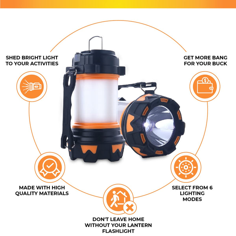 AYL LED Camping Lantern Rechargeable, Super Bright Lantern Flashlight and 360 Degree Illumination, Power Bank, IPX4 Waterproof for Hurricane Emergency Survival, Power Outages, Hiking, Home, Tent Light 1000 Lumens 1 - NewNest Australia