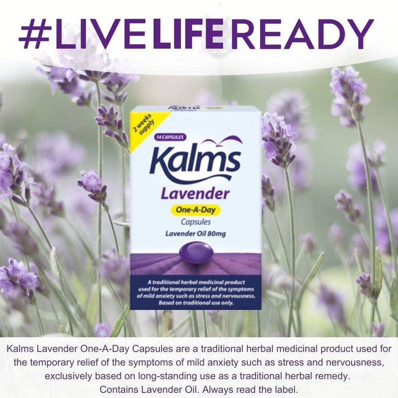 Kalms Lavender - One-a-Day - 14 Capsules - A Traditional Herbal Medicinal Product Used for The Temporary Relief of The Symptoms of Mild Anxiety Such as Stress and Nervousness (Pack of 2) - NewNest Australia