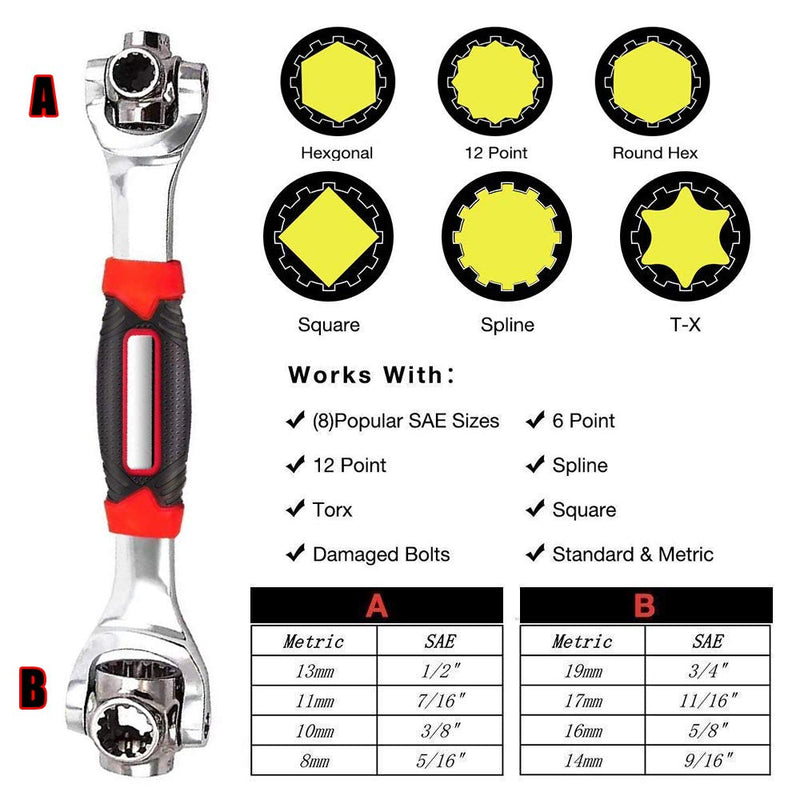 Universal Wrench 48 in 1 Socket Wrench Multifunction Wrench Tool with 360 Degree Rotating Head, Spanner Tool for Home and Car Repair - NewNest Australia