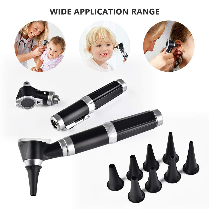 Jiusion 3X Otoscope with LED, Portable Hand Held Ear Magnifier with 8 Caps and 1 Storage Case for Doctor Nurse Adult Kid Dog Cat Pet - NewNest Australia