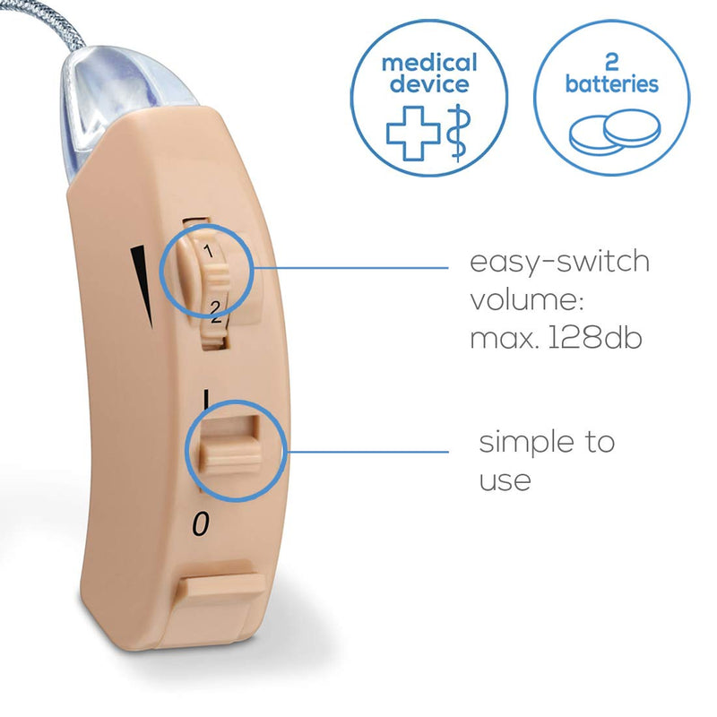 Beurer HA50 Hearing Amplifier | Amplifies the volume of sound for restricted hearing abilities | Barely visible behind the ear | Wide frequency range | Continuously variable volume - NewNest Australia