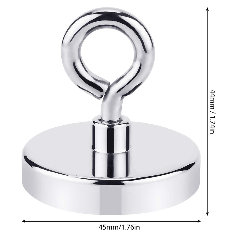 FINDMAG 1.76’’ Fishing Magnets, 200 LBS Pulling Force Neodymium Rare Earth Magnet with Lifting Eye-Bolt, Super Strong Round Magnet for Retrieving Items in Lake, Beach, Lawn and New House. 1.76 inches（45mm） - NewNest Australia