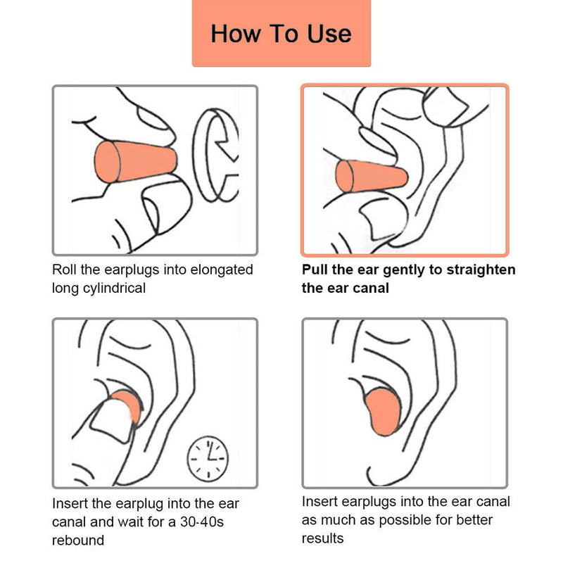 Ear Plug -100 Pairs- Orange Soft Foam Ear Plug 38dB SNR Adult Kids Noise Cancelling and for Sleeping, Snoring, Work, Studying, Loud Noise Sound Blocking Reduction Earplugs Poly Bags - NewNest Australia