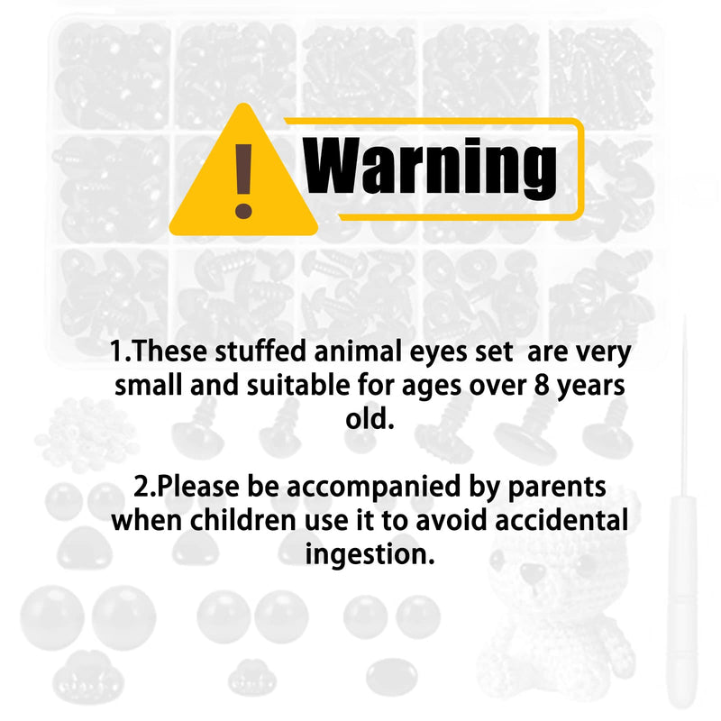 Safety Eyes and Noses, 462Pcs Black Plastic Stuffed Crochet Eyes with Washers for Crafts - NewNest Australia
