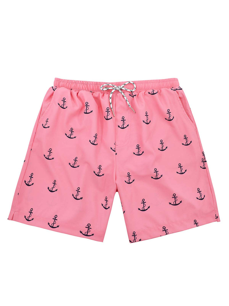 Century Star Mens Swim Trunks Quick Dry Swim Shorts Beachwear for Men Summer Holiday Medium 01 Pink Anchor - NewNest Australia