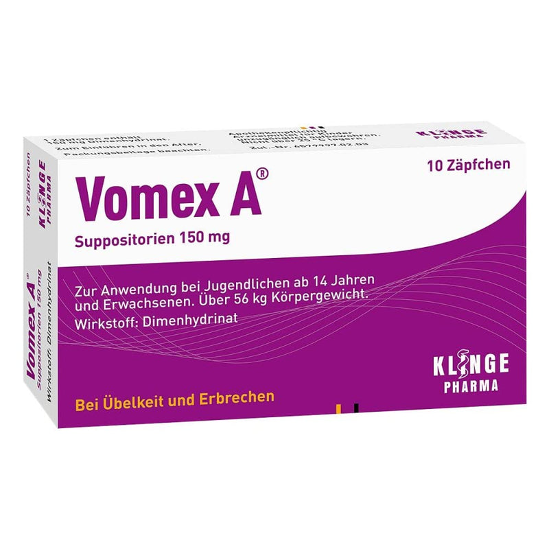 Vomex A suppositories 150 mg, 10 suppositories - NewNest Australia