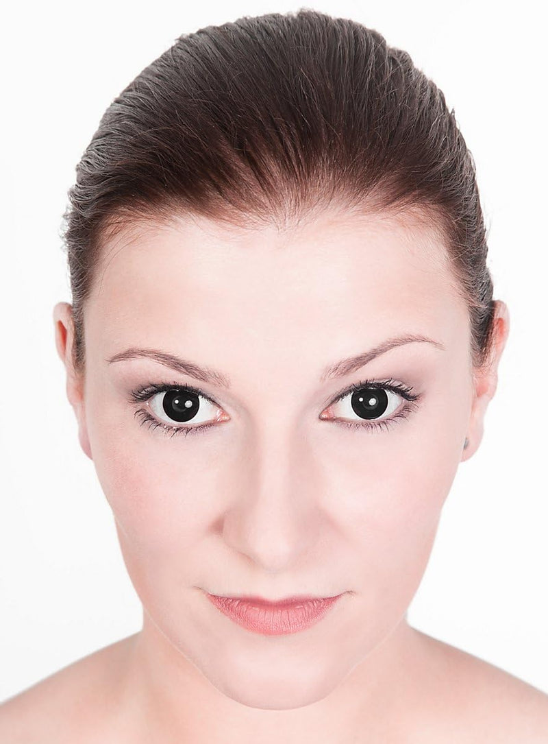 Contact lenses annual lenses - black motif lens with prescription (1 piece) - diopter: -3.0 - ideal for Halloween, carnival & theme party Black -3.0 diopter - NewNest Australia