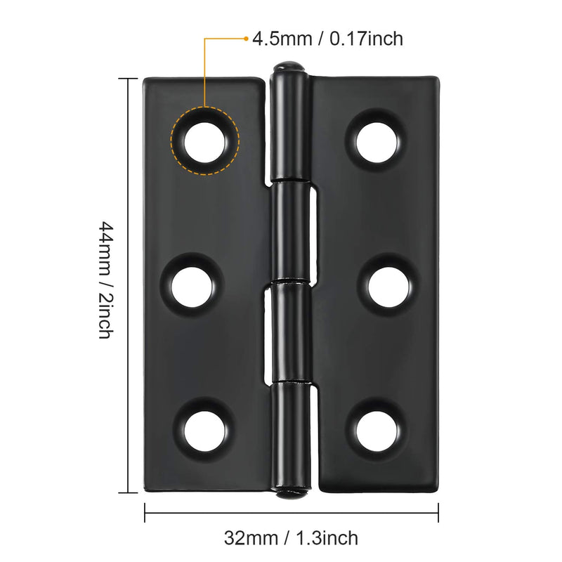 16 Pieces Small Door Hinges Stainless Steel Folding Butt Hinges Home Furniture Hardware Piano Cabinet Door Hinge with 96 Pieces Stainless Steel Screws 2 Inch Black - NewNest Australia