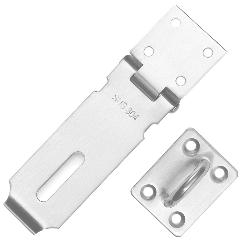 Dluno Safety Door Hasp Padlock Latch Lock,SUS 304 Polished Brushed Surface,Hasp Lock Latch(4"/108cm) Thicken HaspLock Suitable for Doors,Sheds,Closets,Lockers(4"Hasp-Silver) 4"(Hasp Silver) - NewNest Australia