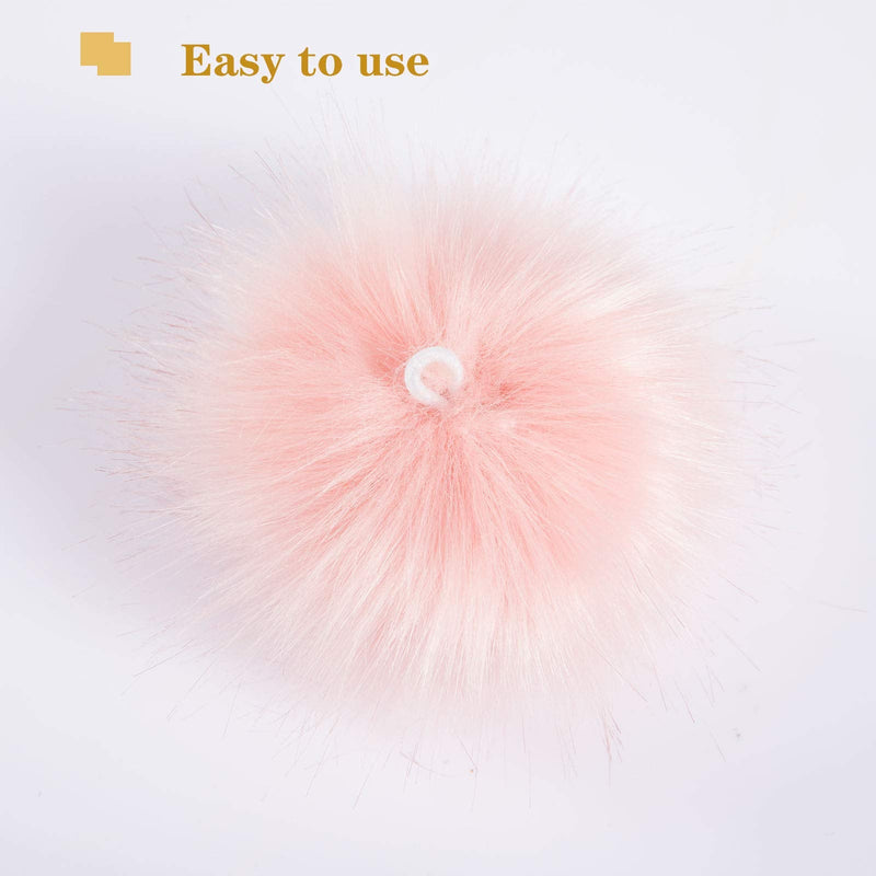 48pcs 3.9 Inch DIY Faux Fox Fur Fluffy Pompom Ball- Faux Fox Fur Pompoms with Elastic Loop Removable Knitting Hat Accessories for Hats Shoes Scarves Gloves Bags Keychains (24 Colors) 24 Colors-48pcs - NewNest Australia