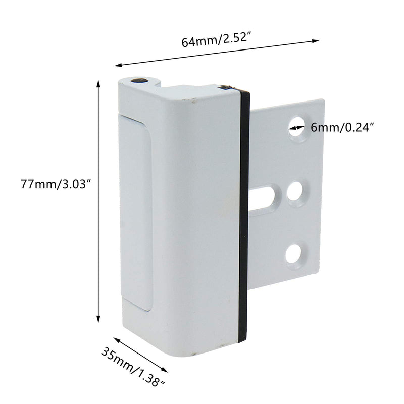 Sscon 3" White Aluminum Security Door Reinforcement Lock Home Prevent Unauthorized Entry Door Stop Hinge Lock Withstand 800 lbs,1Pack - NewNest Australia