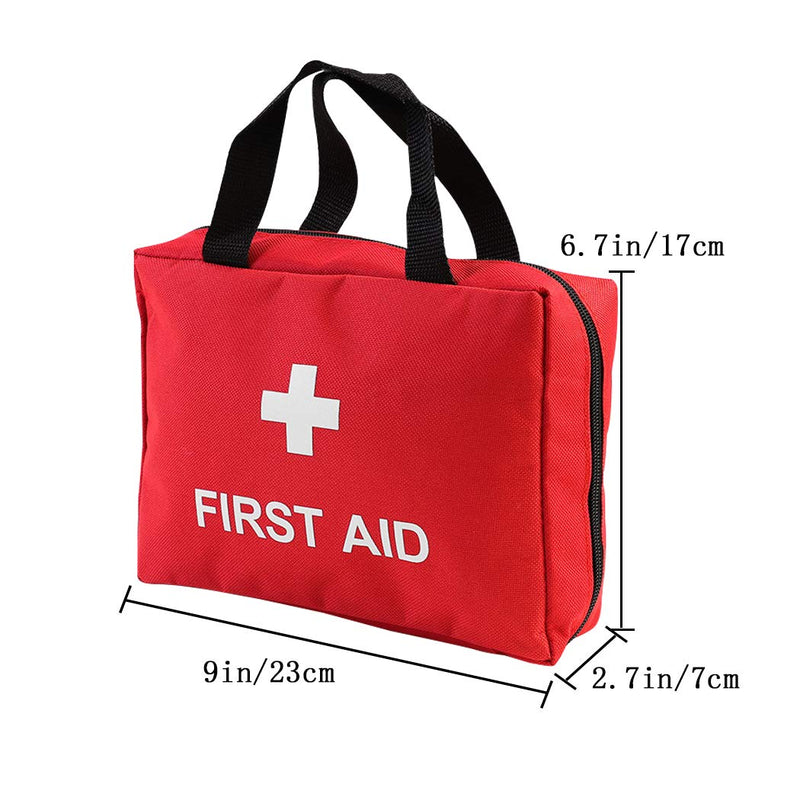 Aoutacc Empty First Aid Bag, Nylon Compact and Lightweight First Aid Kit for Emergency at Home, Office, Car, Outdoors, Boat, Camping, Hiking(Bag Only) (2 Pack Red With Handles) 2 Pack Red With Handles - NewNest Australia