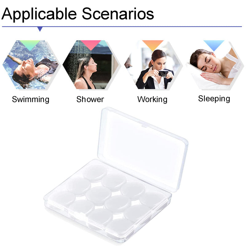 Ear Plugs for Sleeping, 6 Pairs Soft Reusable Waterproof Soft Silicone Gel Ear Plugs for Sleeping, Travel, Learning, Noise Reduction, White - NewNest Australia