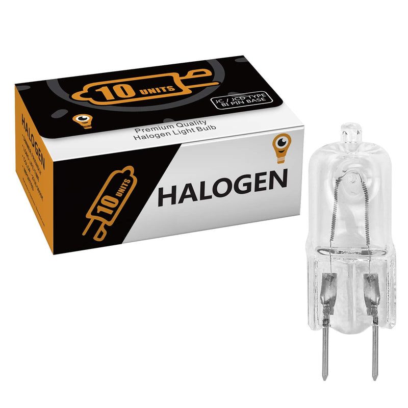 10 Pack-G8 20Watt 120V Halogen Light Bulbs T4 JCD Type 120V Bi-Pin Base Shorter 1-1/4" (1.25") Length 20W Lamp Soft White Under Cabinet Puck Lighting Replacement Dimmable Hood Range Q20/G8/CL/120V - NewNest Australia