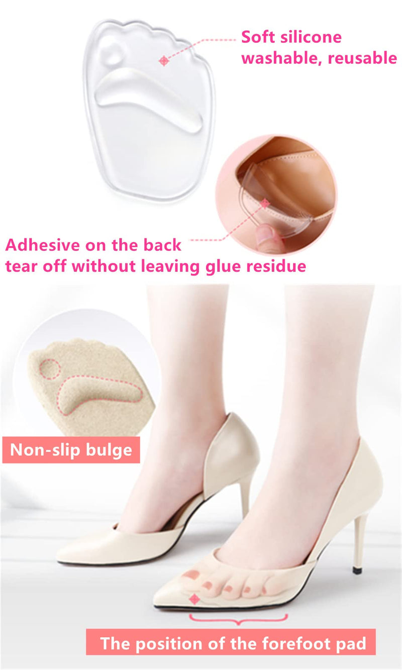 Gel Ball of Foot Cushion, 3 Pairs High Heels Shoes Inserts Forefoot Pads Foot Pain Relief Metatarsal Pads Reusable Ball of Foot Cushion for Women (Mixed Color 3 Pairs) Mixed Color 3 Pairs - NewNest Australia
