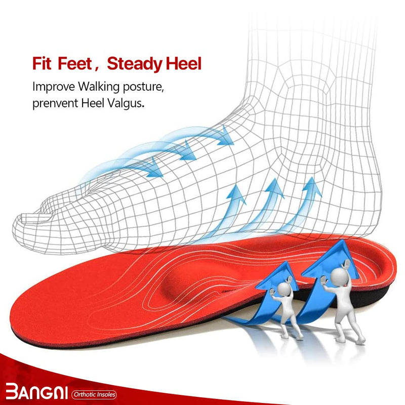 3ANGNI Orthotic High Arch Support Insoles, Function Insert For Severe Flat Feet,Feet Pain, Foot Valgus, Plantar Fasciitis,Man Woman Shoes Sneaker Boots UK-9-280MM Orthotic With Metatarsal - NewNest Australia