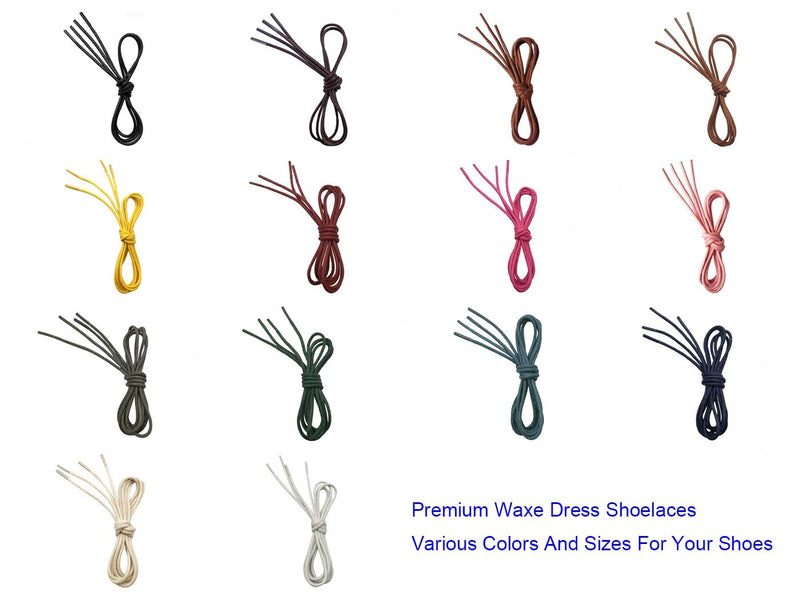 VSUDO Round Waxed Formal Dress Shoe Laces, Diameter 2.5mm Thin Oxford Shoe Laces for Brogues Derby or Blucher Shoes, Replacement Shoelaces for Oxford Ankle Boots or Desert Boots 51" ( 130 cm ) - 1 Pair Black - NewNest Australia