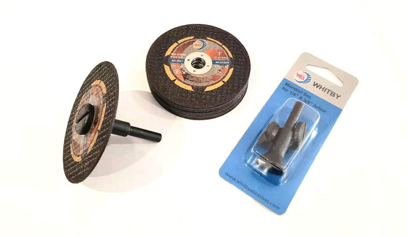 Die Grinder Cut-Off Wheels and Mandrel Kit Including 12PACK 3"x.045"x3/8" Thin Cutting Wheels and One Mounting Mandrel (12 Cut-Off Discs and 1 Mandrel) - NewNest Australia