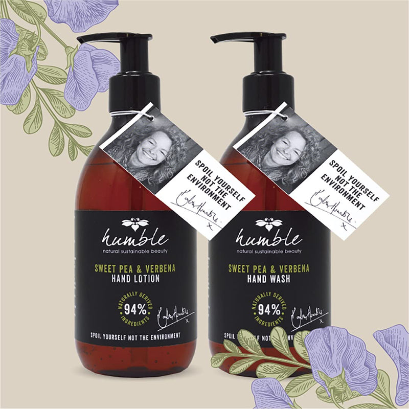 Humble Sweet Pea and Verbena Handcare Duo (285ml hand lotion & 285ml hand wash) - Carefully created with natural biodegradable ingredients. Cruelty Free. - NewNest Australia