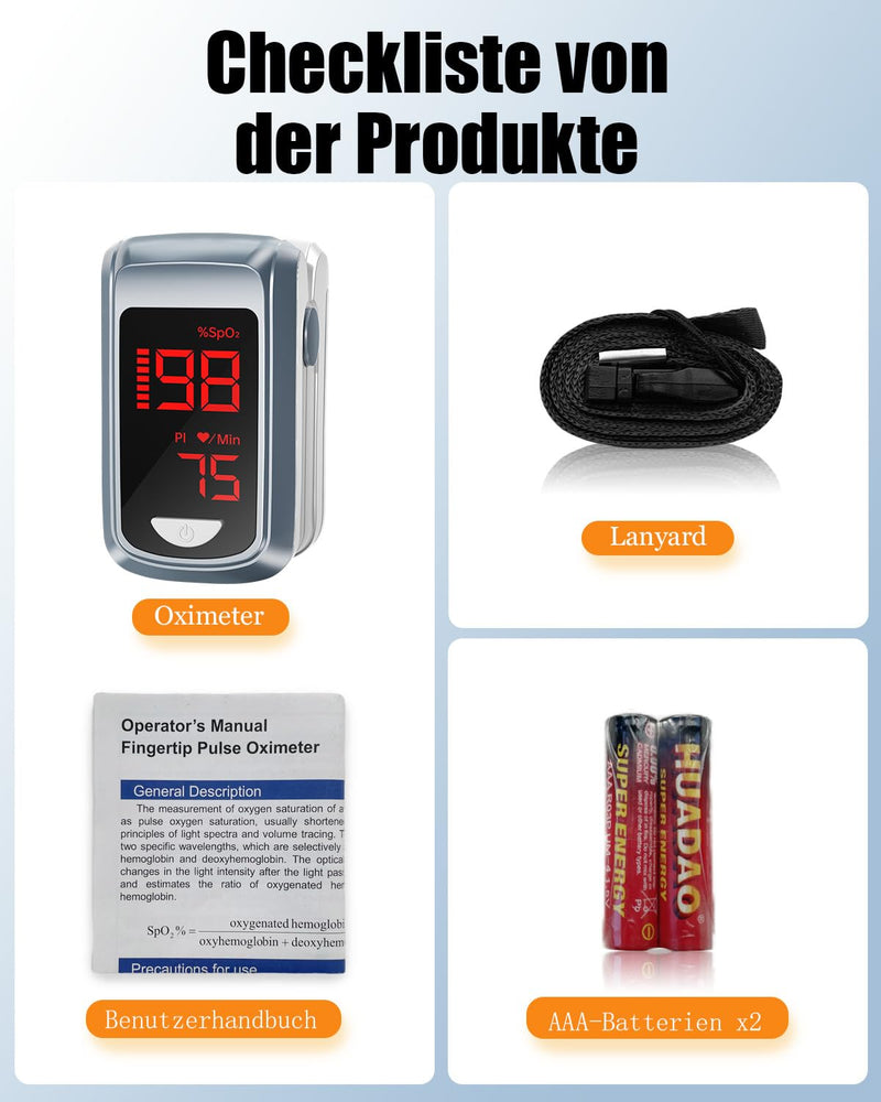 HOLFENRY Bluetooth Pulse Oximeter Finger Oximeter with APP, Oxygen Saturation Meter Finger, Blood Oxygen Meter Finger for Heart Rate, Free APP (Gray) Grey - NewNest Australia