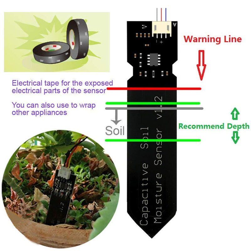 2Pack Capacitive Soil Moisture Sensor Corrosion Resistant for Arduino Moisture Detection Garden Watering DIY Electronic for Arduino and Raspberry Pi - NewNest Australia