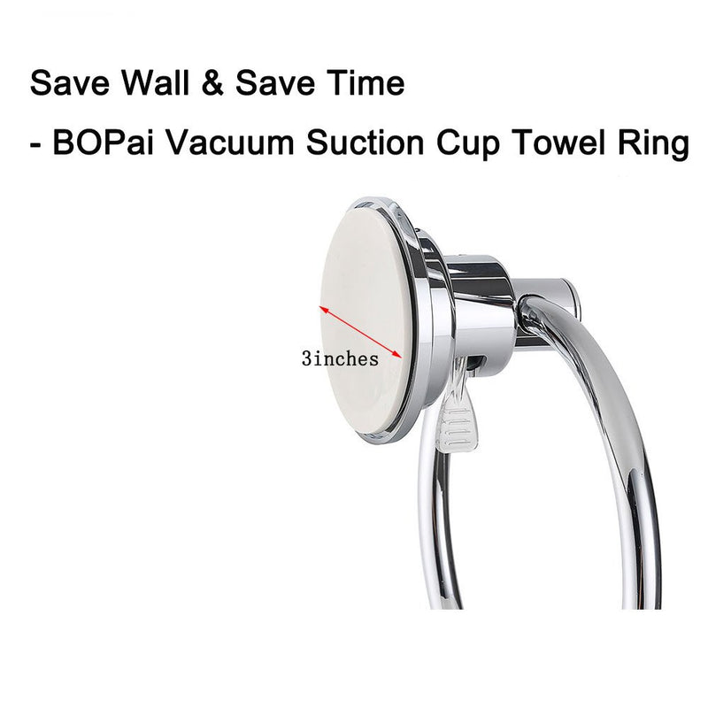 BOPai Drill Free Powerful Vacuum Suction Cup Towel Ring Shower Washcloth Hand Towel Round Holder - NewNest Australia