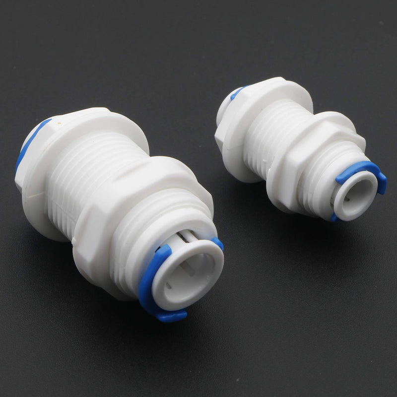 Pxyelec 3/8 inch Bulkhead Quick Connector, 1/4 inch White Tube Fittings Bulkhead Connector for RO Water Reverse Osmosis System (Pack of 20) - NewNest Australia