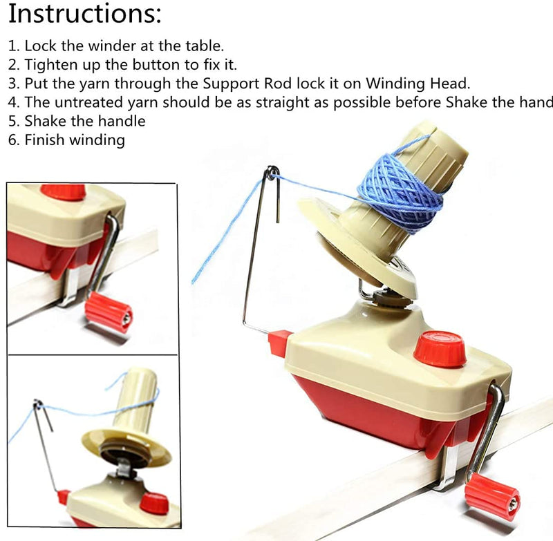 Yarn Winder by RRigo - Easy to Set Up and Use - Hand Operated Yarn Ball Winder 3.5 Ounce Capacity +1 Set 4 Size Pompom Maker +10 PCS Knitting Stitch Markers + 10 PCS Plastic Needles + 1 PCS Scissors - NewNest Australia