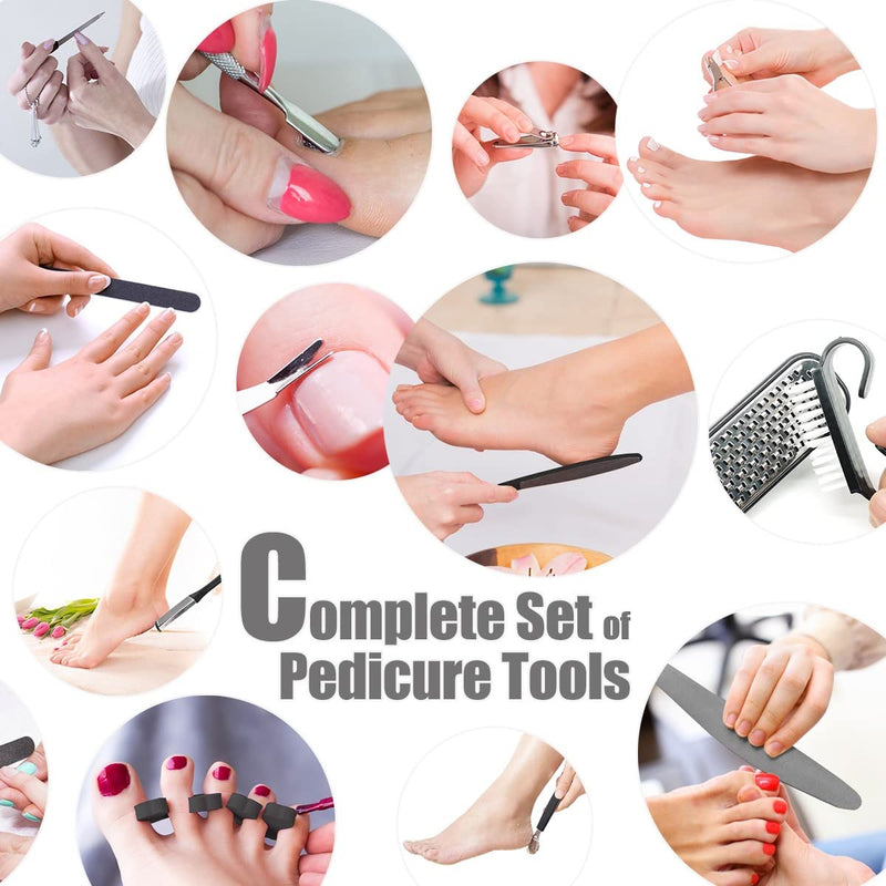 Pedicure Kit, 26 in 1 Professional Pedicure Tools Set, Stainless Steel Foot Care Kit, Foot Rasp, Dead Skin Remover, Pedicure Kit for Men, Women, Mother's Day, Best Gift for Salon or Home - NewNest Australia
