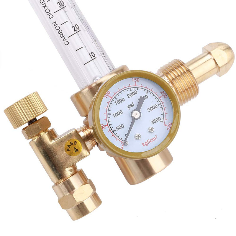 Argon CO2 Helium Flowmeter Regulator with 80 Inches Gas Hose TIG Welder for TIG MIG Welder 10 to 60 CFH - 0 to 3500 psi Pressure Gauge CGA-580 Inlet - Full Copper Flow Meter - NewNest Australia