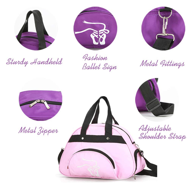 WEISIPU Nylon Dance Duffle Bag - Girls Garment Shoe Dance Sports Bags Ballet Slippers (Pink) Pink - NewNest Australia