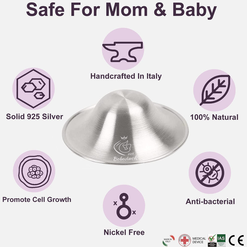 Nipple Shields for Nursing Newborn - Silver Nursing Cups Soothe and Protect Your Nursing Nipple, Newborn Essentials Nipple Pads, Nipple Covers Protector for Women Breastfeeding No Need Nipple Cream - NewNest Australia