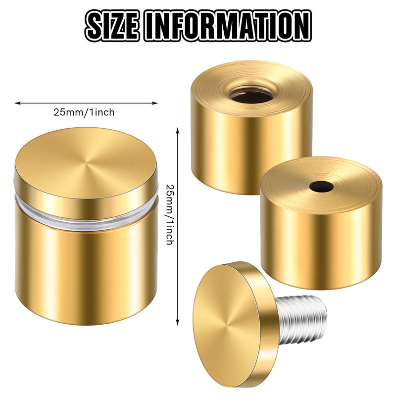 8 Sets Stainless Steel Standoff Screws Advertising Standoff Mount Metal Standoff Hardware Wall Sign Mounting Hardware for Hanging Acrylic Picture Frame (1 x 1 Inch) 1 x 1 Inch - NewNest Australia