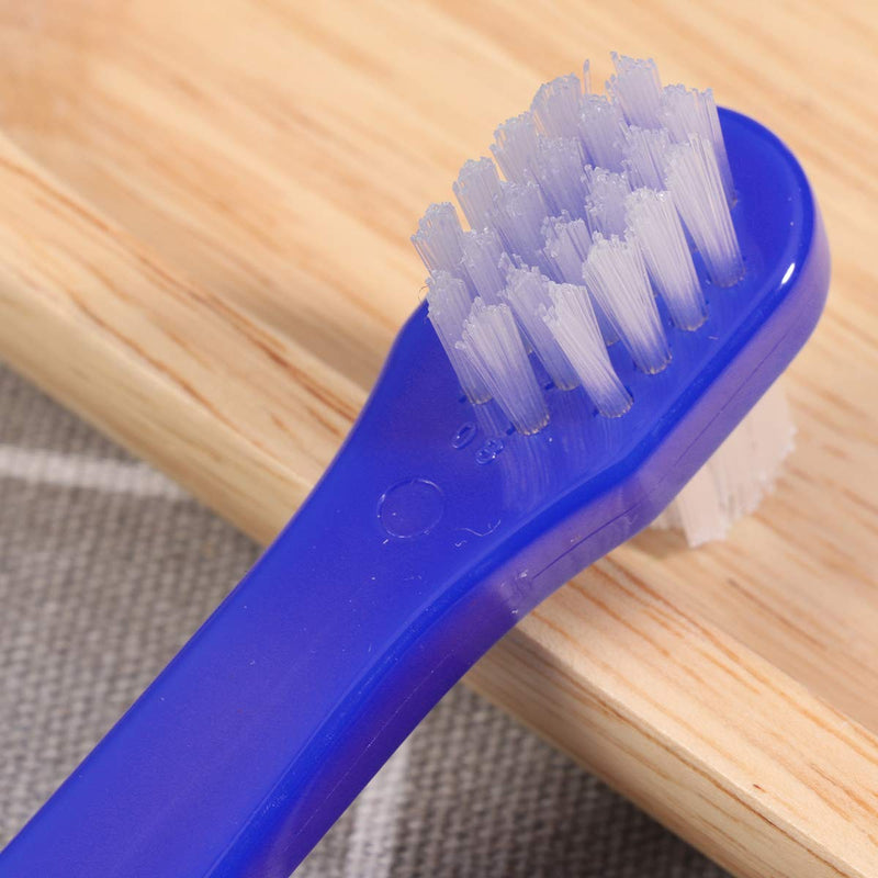 SUPVOX 2PCS false teeth brushes two-side t-shape denture toothbrush (white+blue) - NewNest Australia