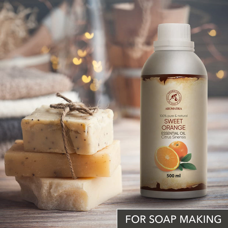 Orange Oil 500 Ml - Citrus Sinensis - Brazil - 100% Pure & Natural Essential Orange Oil - For Good Sleep - Oil Burner - Body Care - Aromatherapy - Room Fragrance - Cosmetic Enrichment - NewNest Australia