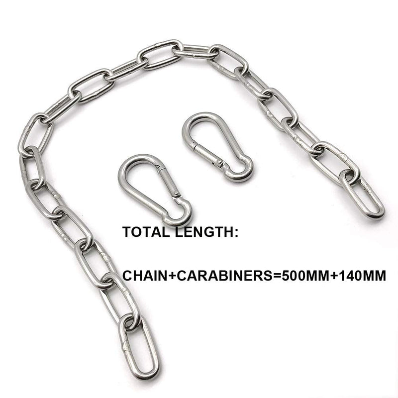 MIKMAYTOO Heavy Duty Stainless Steel Chain 550LB Capacity for Punching Bags Hanging Chair Hammocks Swing Trapeze Yoga 20.0 Inches 4MM - NewNest Australia