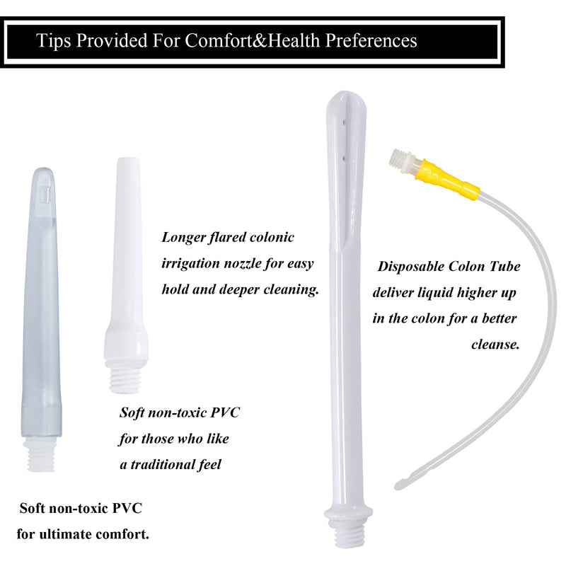 TopQuaFocus 2L Plastic Enema Bucket Kit Clear Reusable Colon Cleanse Leak-Proof Home Coffee Enema Kit Bucket for Men Women Colon Cleaning BPA Free, 6PCS Enemas Tips The Black - NewNest Australia