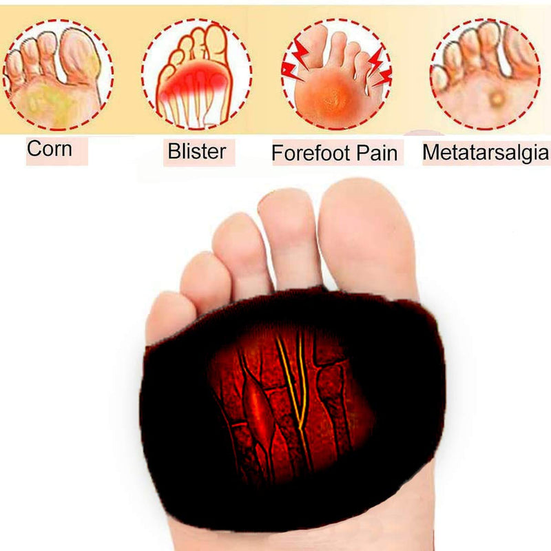 Mcvcoyh 6 Pack Foot Pads for Women and Men, Fabric Soft Forefoot Pads, Metatarsal Pads for Metatarsalgia Pain, Forefoot Pain, Mortons Neuroma Pads Black 6 Pack - NewNest Australia