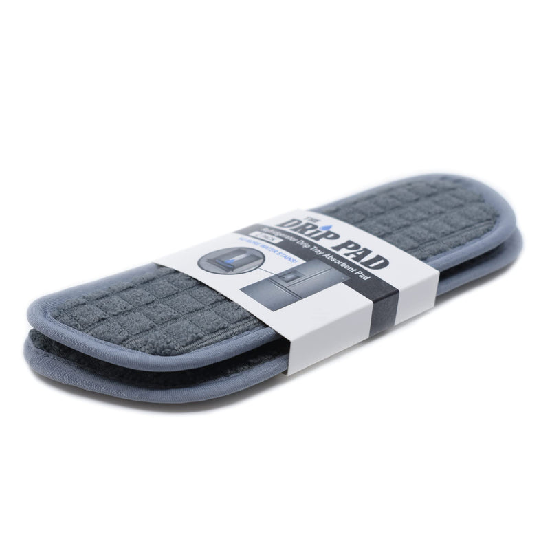 THE DRiP PAD - Refrigerator Drip Catcher for Water Tray, Protects Ice and Water Dispenser Pan From Spills, Mineral Build-Up and Water Splatter (2 pack, Grey) (Rectangular) Gray Rectangular - NewNest Australia