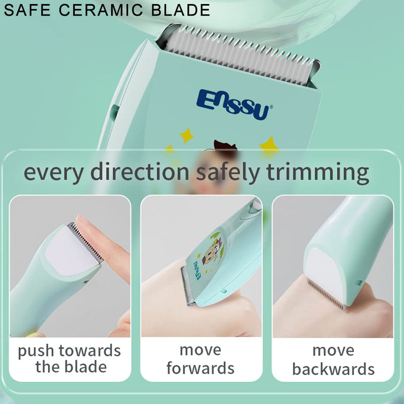 ENSSU Quiet Baby Hair Clippers, Lower Noise Haircut Trimmers for Children with Autism and Sensory Sensitivity, Babies Infant Kids Waterproof Hair Cutting Kits - NewNest Australia