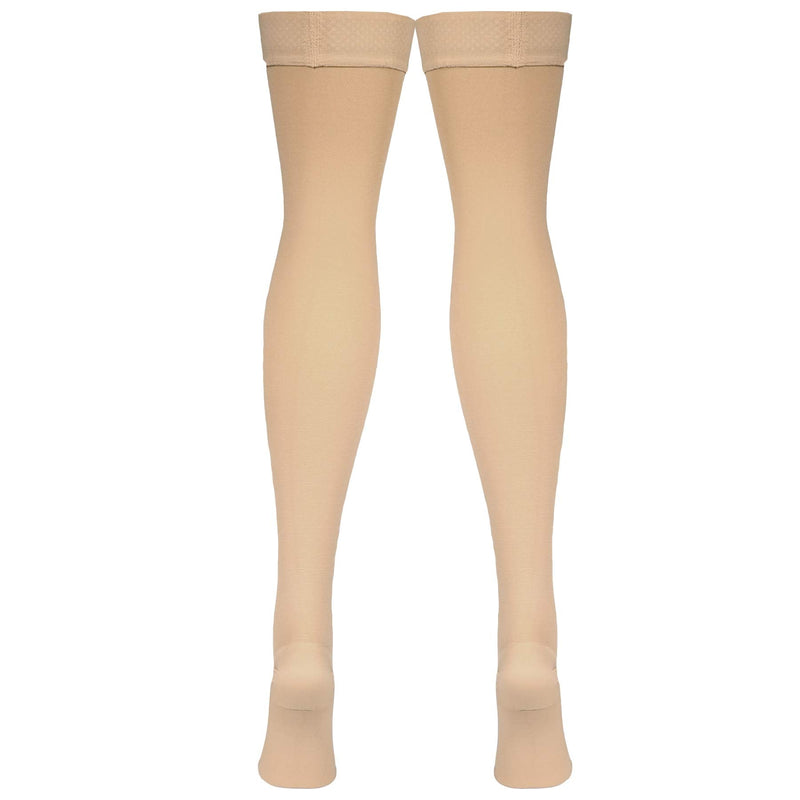 NuVein Medical Compression Stockings, 20-30 mmHg Support, Women & Men Thigh Length Hose, Closed Toe, Beige, Medium Medium (1 Pair) - NewNest Australia