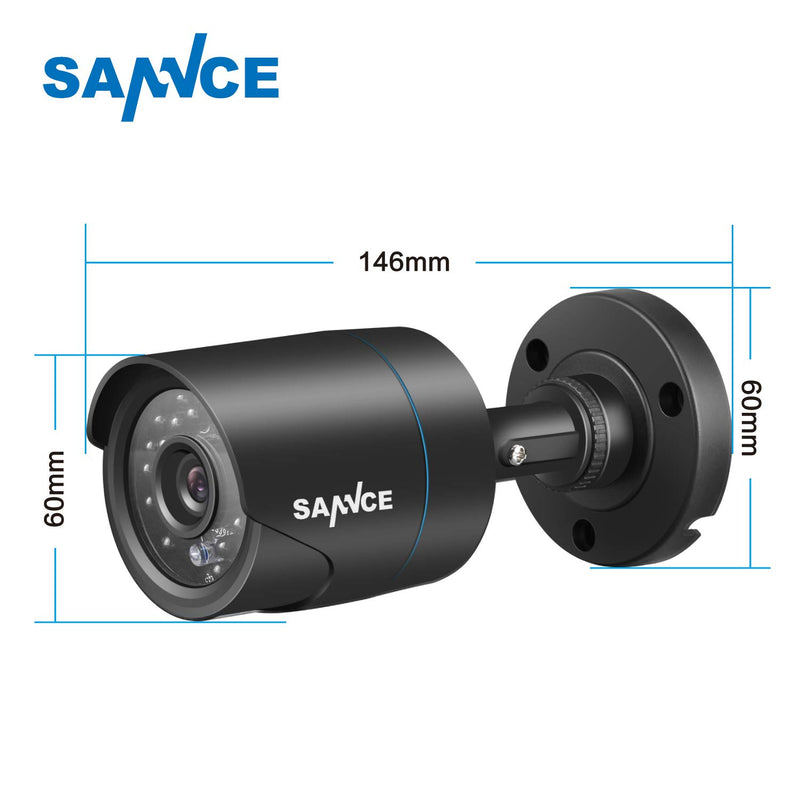 SANNCE 1/4" CMOS 800TVL 960H CCTV Weatherproof 3.6mm Lens with IR Cut Bullet Security Camera for Home Surveillance System, No Power Supply and Cable, Only A Camera black - NewNest Australia