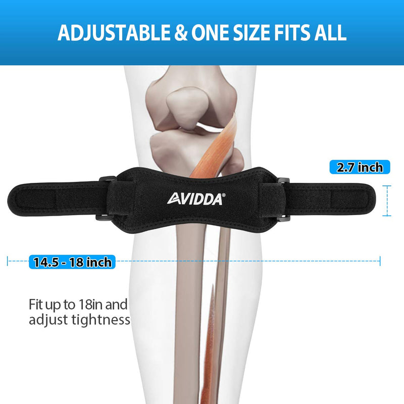 Patella Tendon Knee Support Strap 2 Pack,Adjustable Knee Brace&Knee Pain Relief Support Strap for Women and Men Dancing,Weight Lifting,Squats,Ride a Bicycle,Hiking Running Black - NewNest Australia