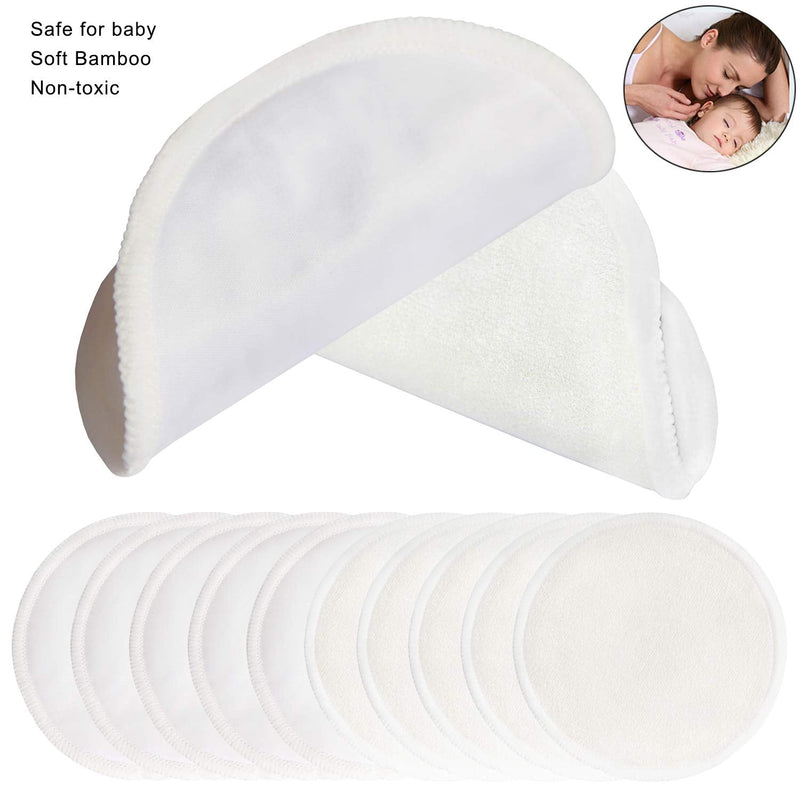 Organic Bamboo Nursing Pads (10 Pack) for Breastfeeding Moms - 4.7 inch Reusable Washable Breastfeeding Nipple Pad for Maternity with Laundry Bag - NewNest Australia