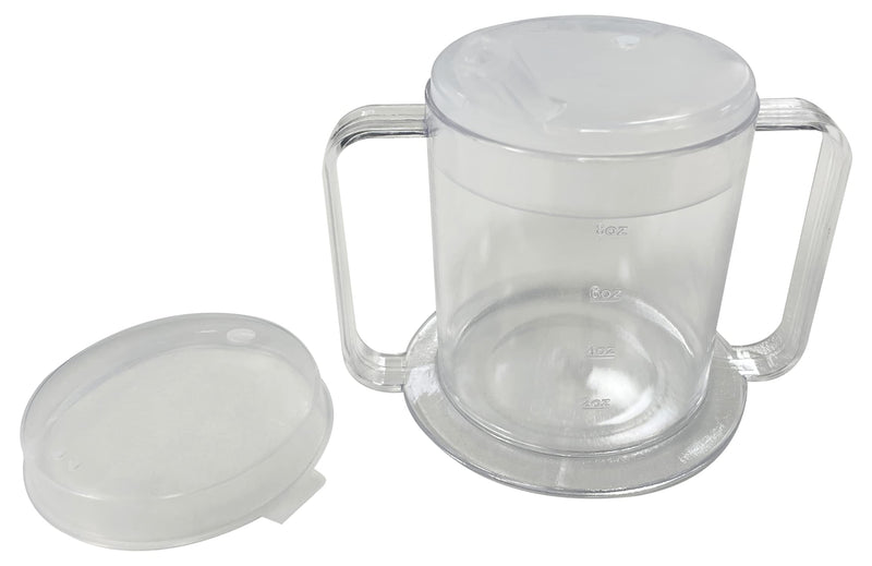Dr. Bone's Therapeutics ® 2-Handle Wide Base Mug with Transparent 2 Style Lids Lightweight Drinking Cup with Easy-to-Grasp Handles for Hot and Cold Beverages Spill-Resistant Sippy Cup Prevents Tipping - NewNest Australia
