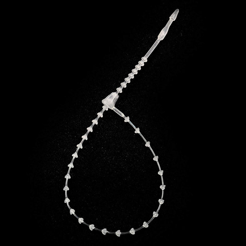 Tegg Snap Lock Pin 1000PCS 5Inch Clear Plastic Adjustable Beaded Tie Lock Pin Security Loop Snap Tag Fasteners - NewNest Australia